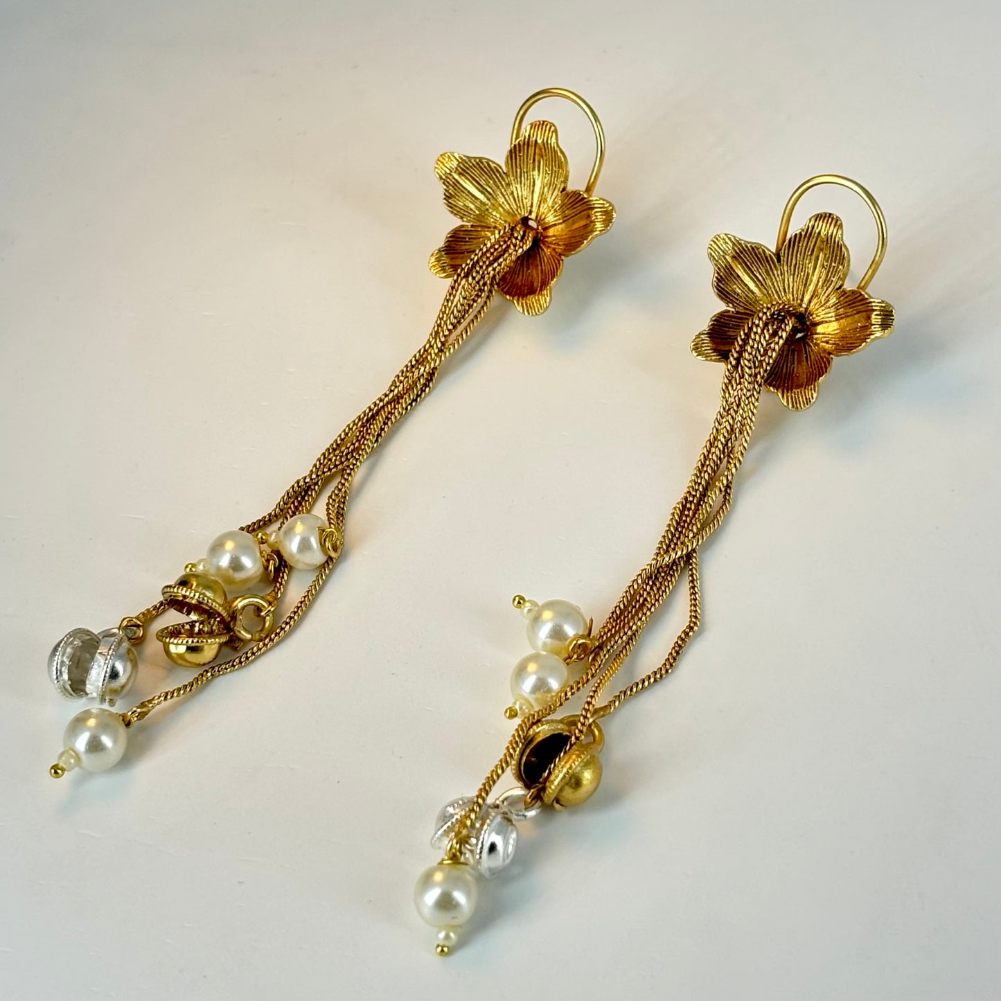 Floral Cascade Gold-Plated Necklace Set