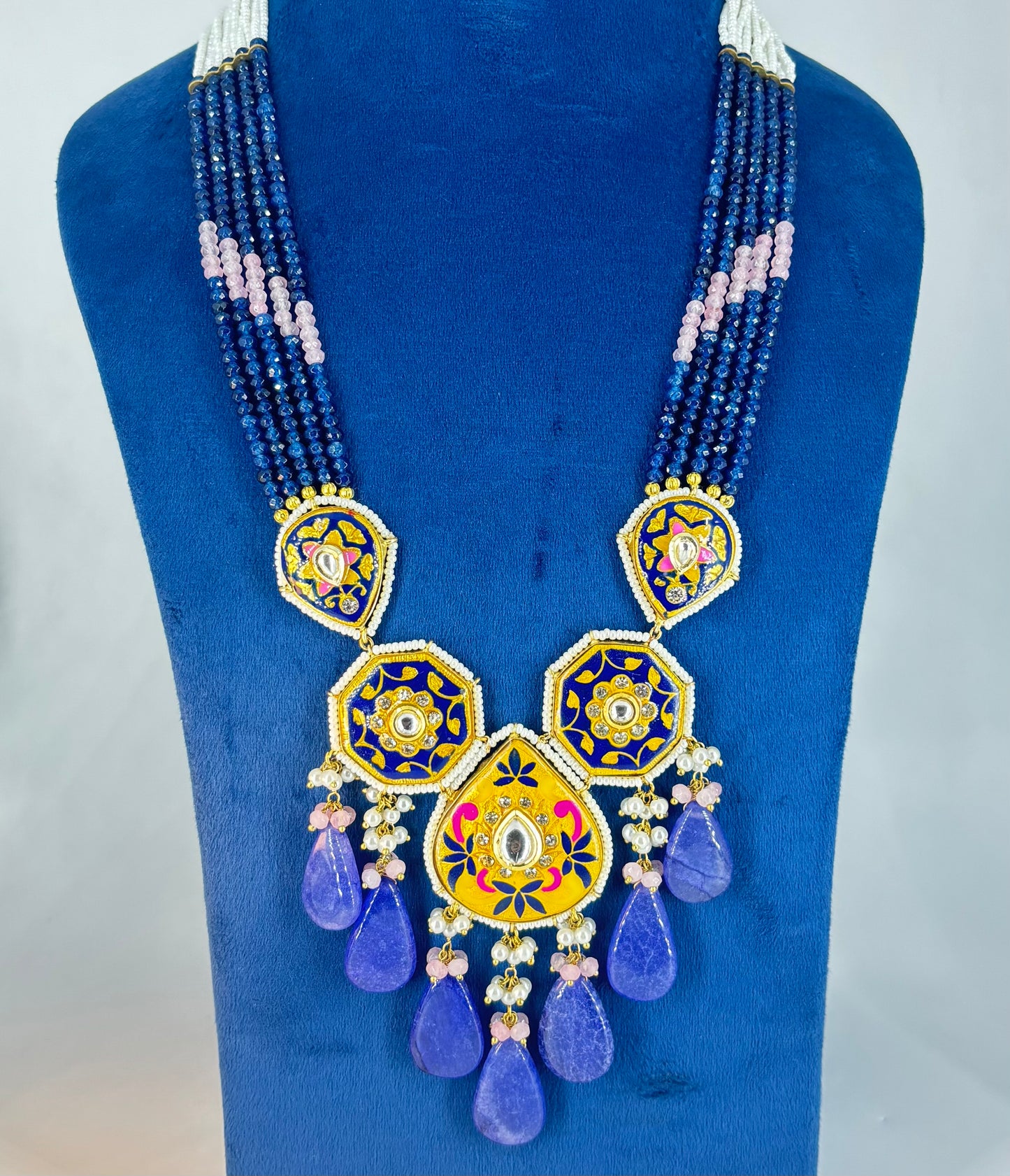 Royal Meenakari & Beaded Kundan Necklace