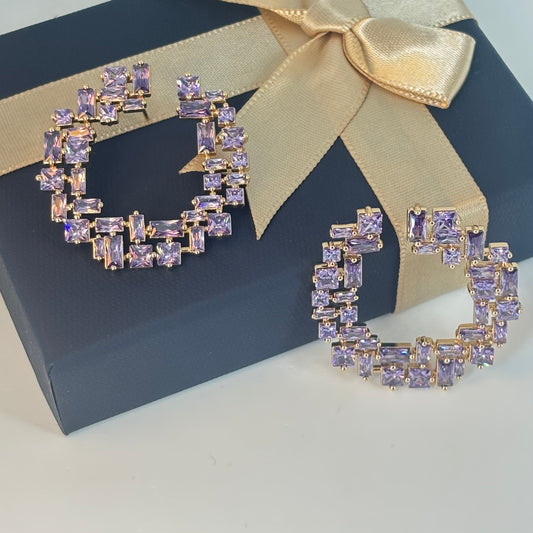 Lavender Luxe Anti-Tarnish Hoop Earrings