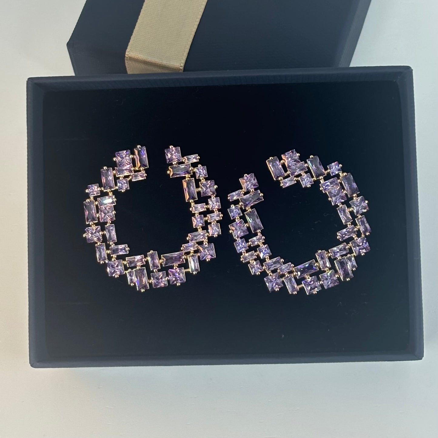 Lavender Luxe Anti-Tarnish Hoop Earrings