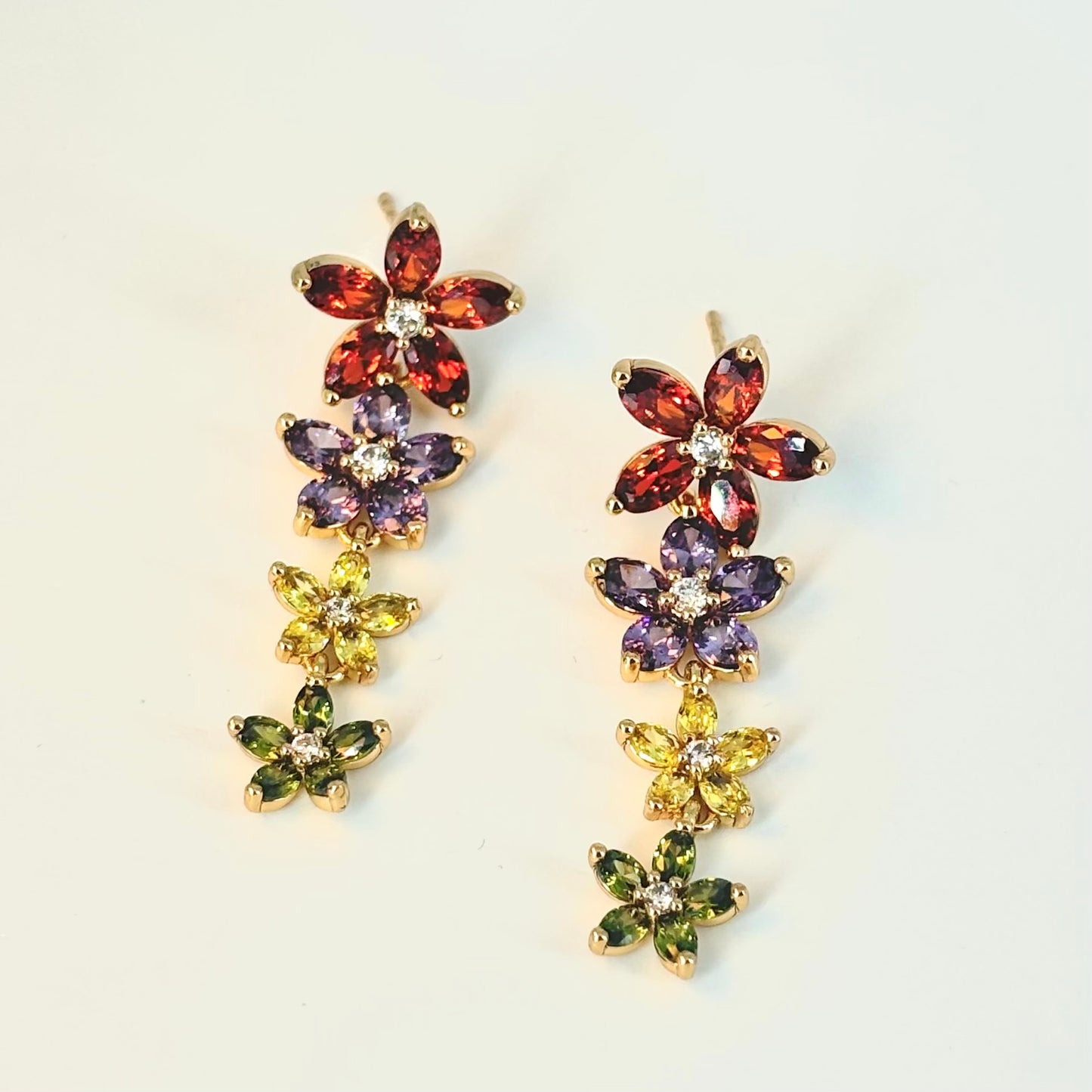 Multi-Color Floral Earrings