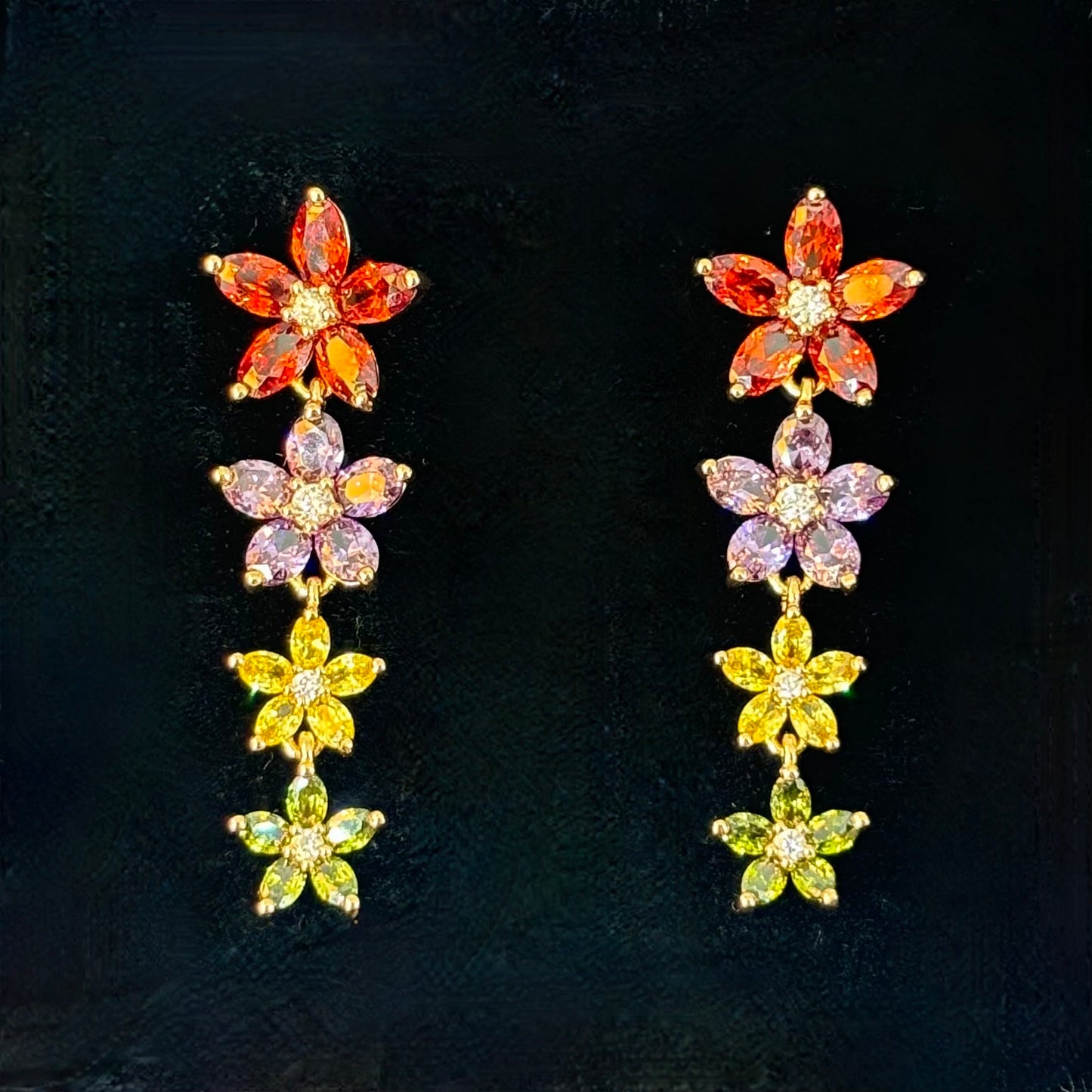 Multi-Color Floral Earrings