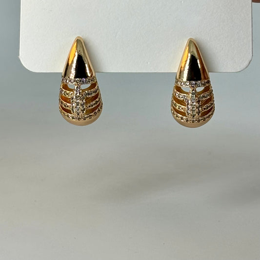 Gold-Plated Teardrop Stud Earrings