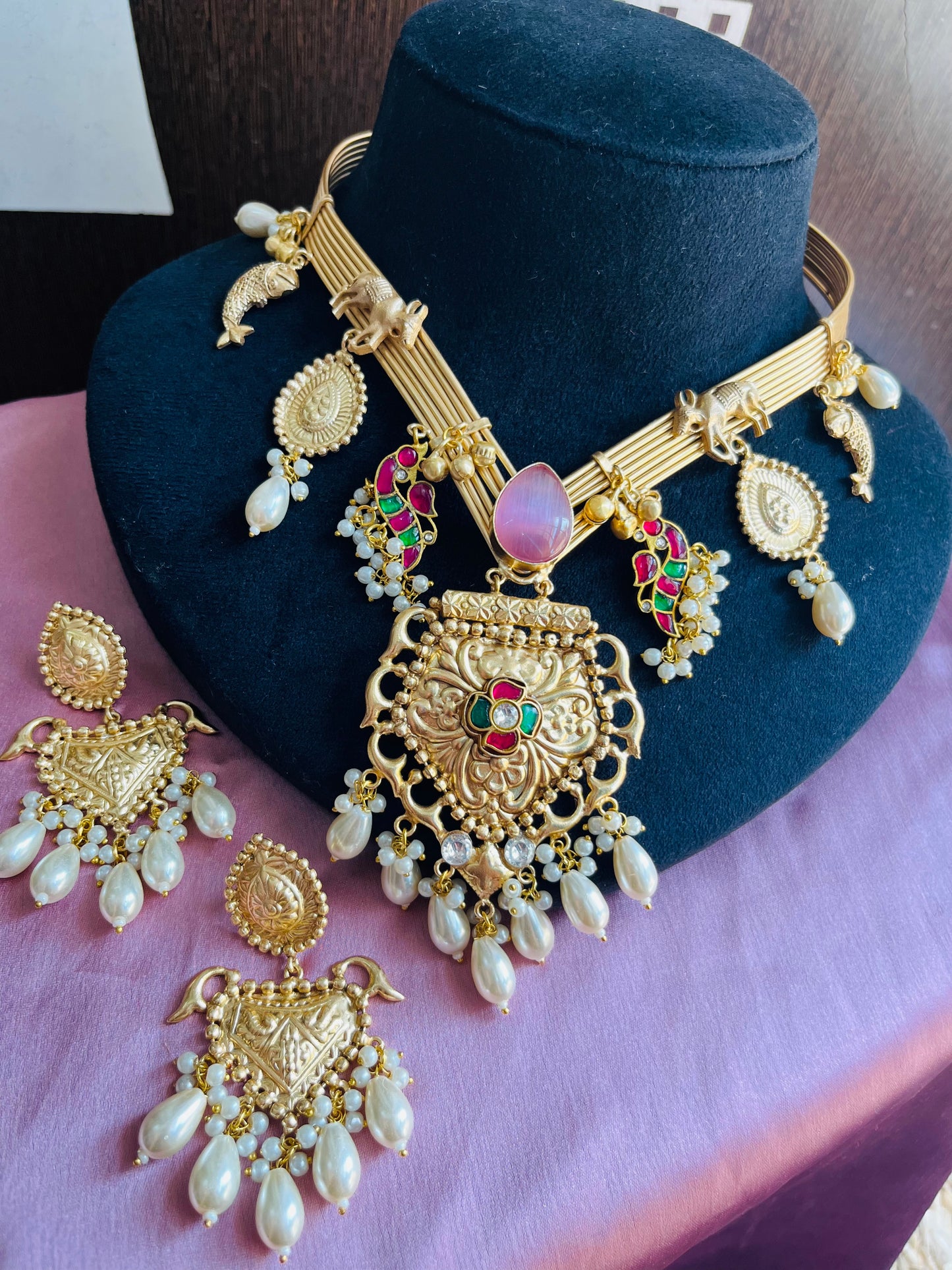 Pachi kundan Handmade hasuli