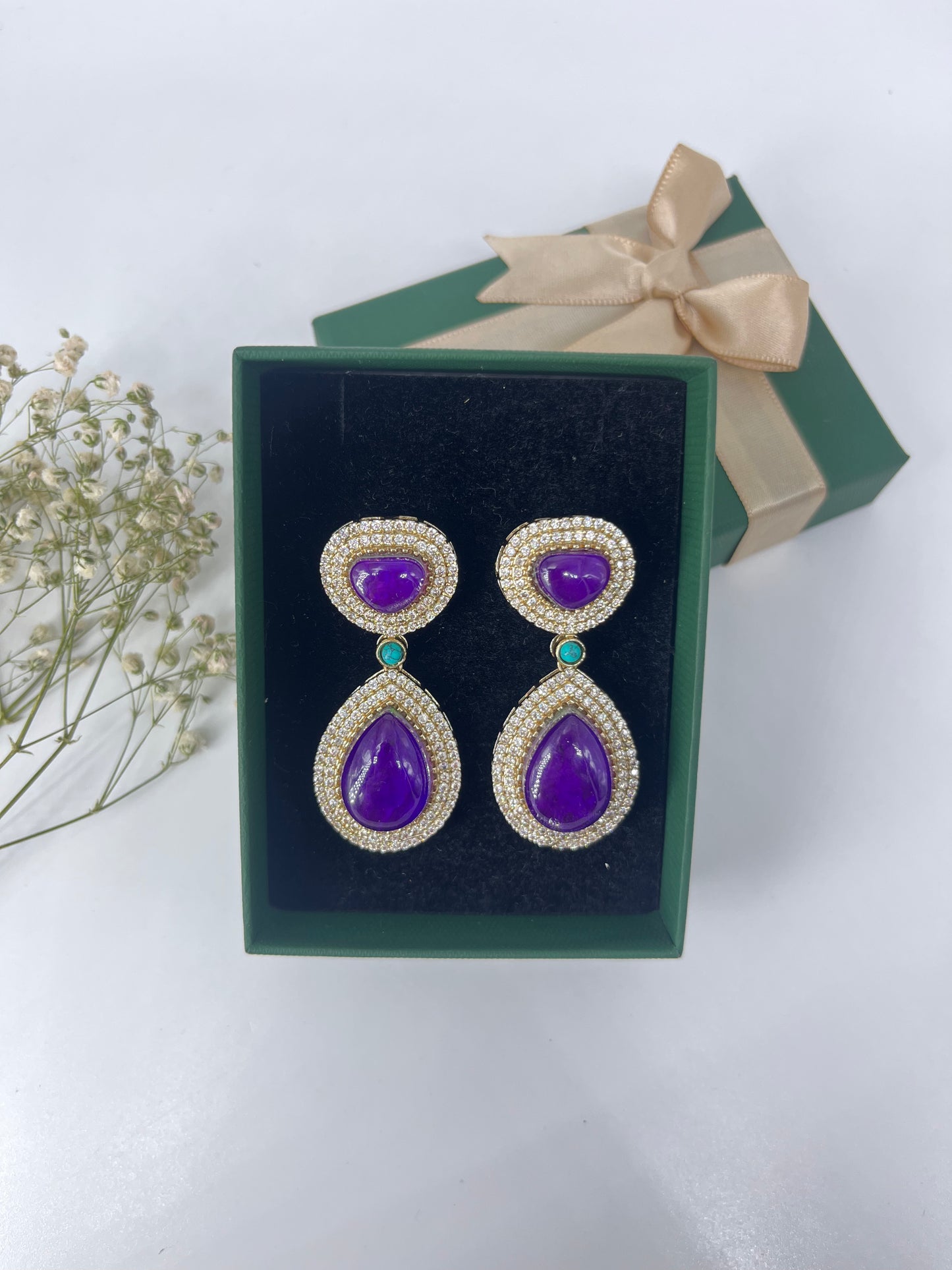 Doublet stone earring