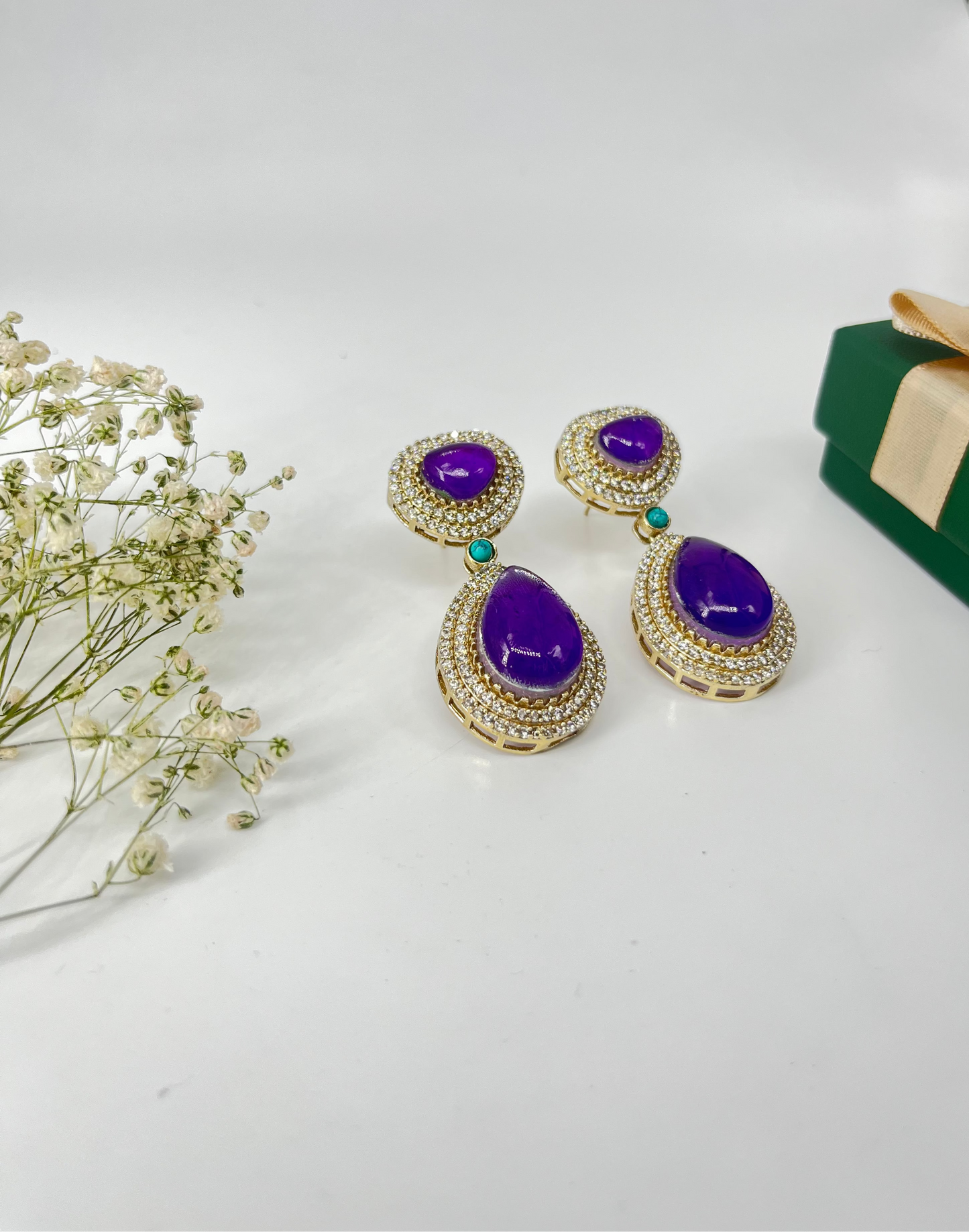 Doublet stone earring
