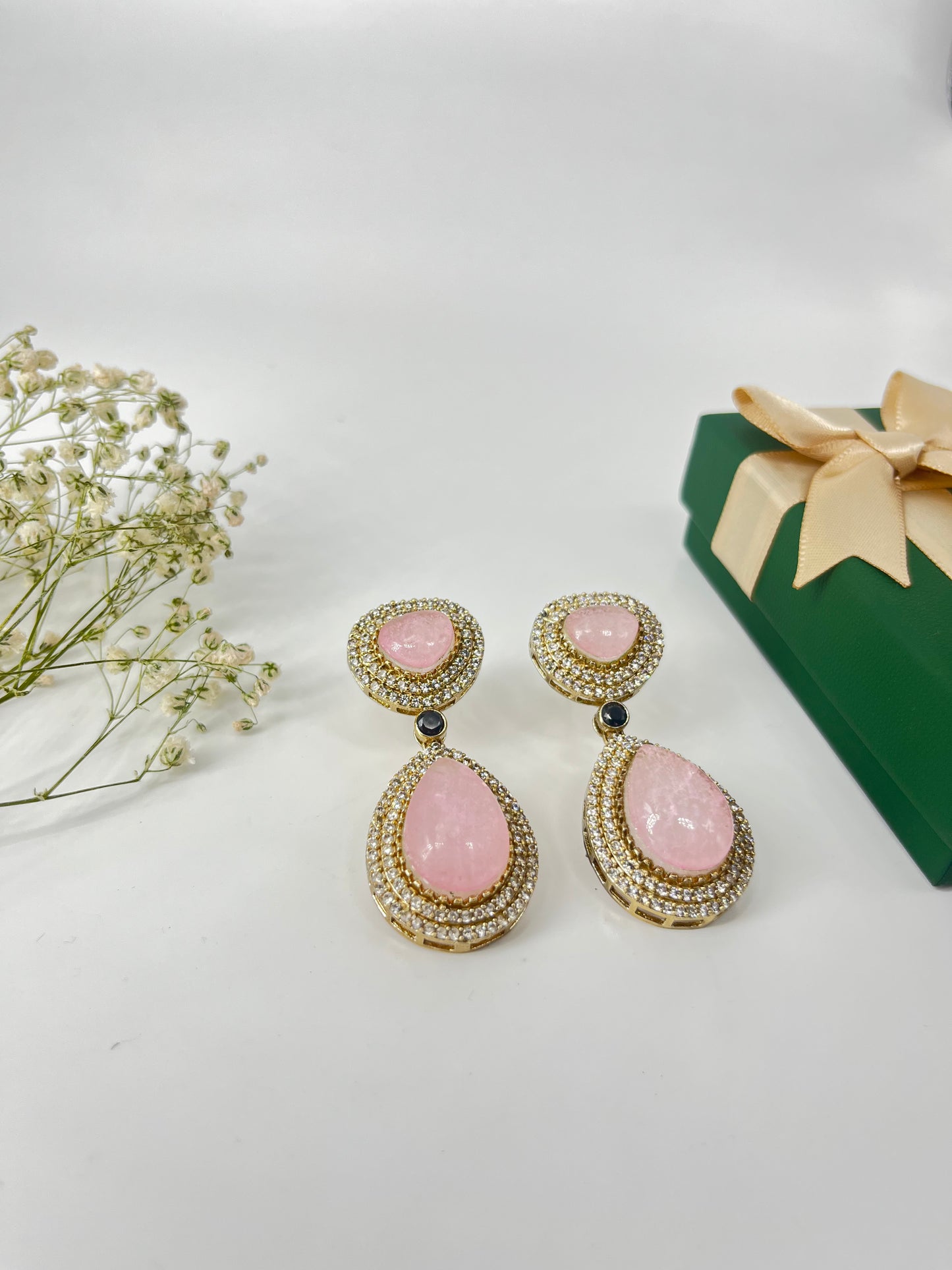 Doublet stone earring