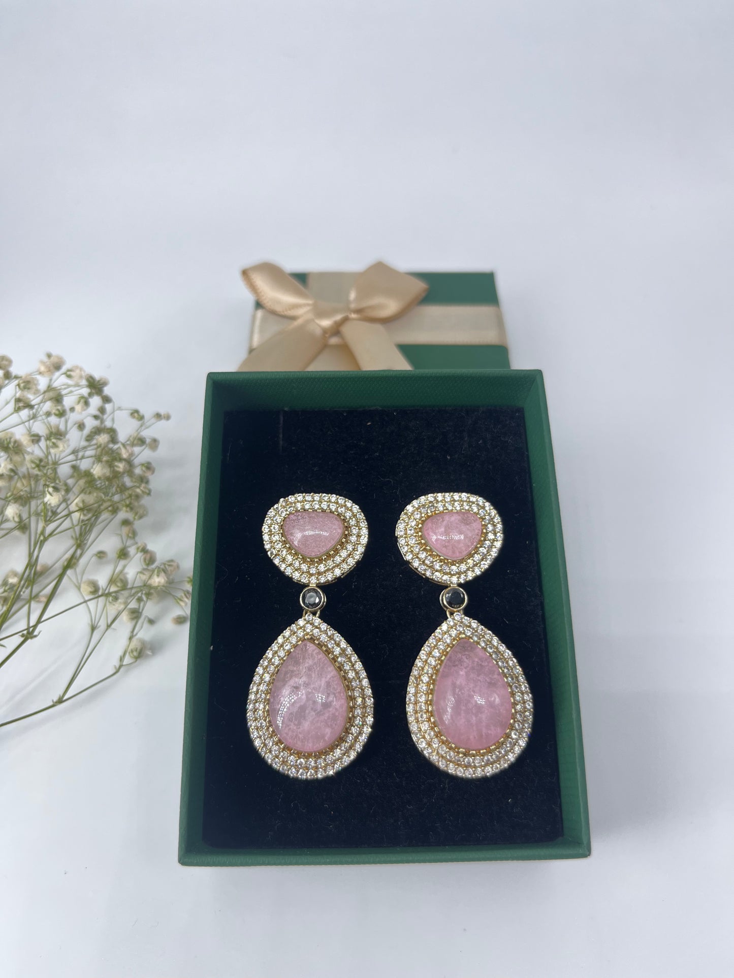 Doublet stone earring