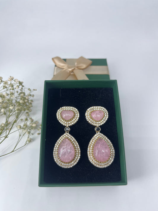 Doublet stone earring