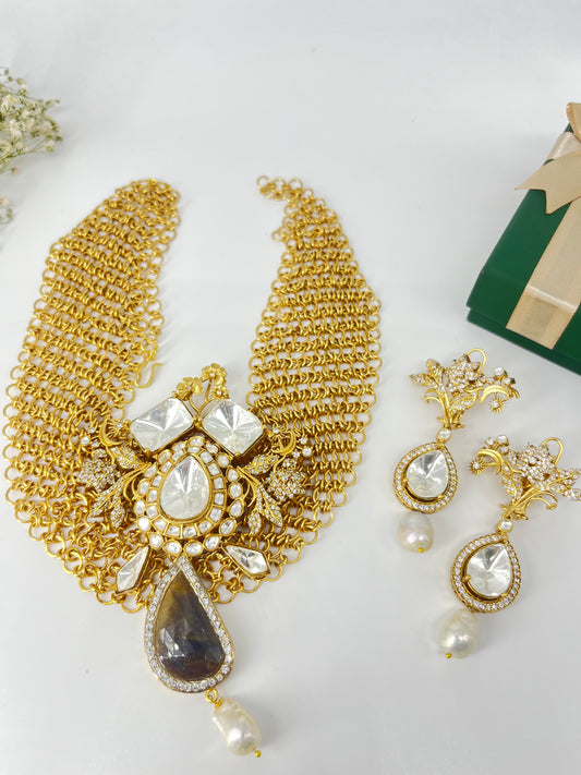 Polki stone statement necklace