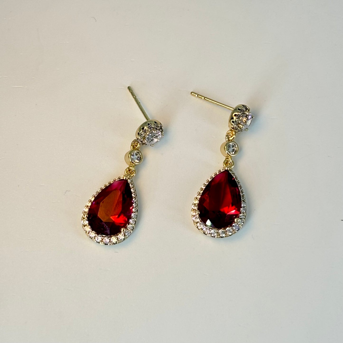 Ruby Teardrop Earrings