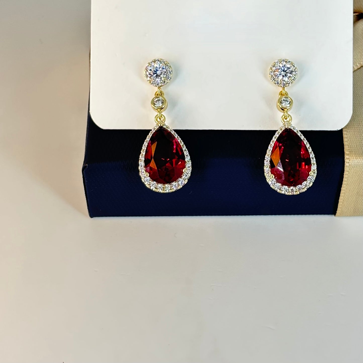 Ruby Teardrop Earrings