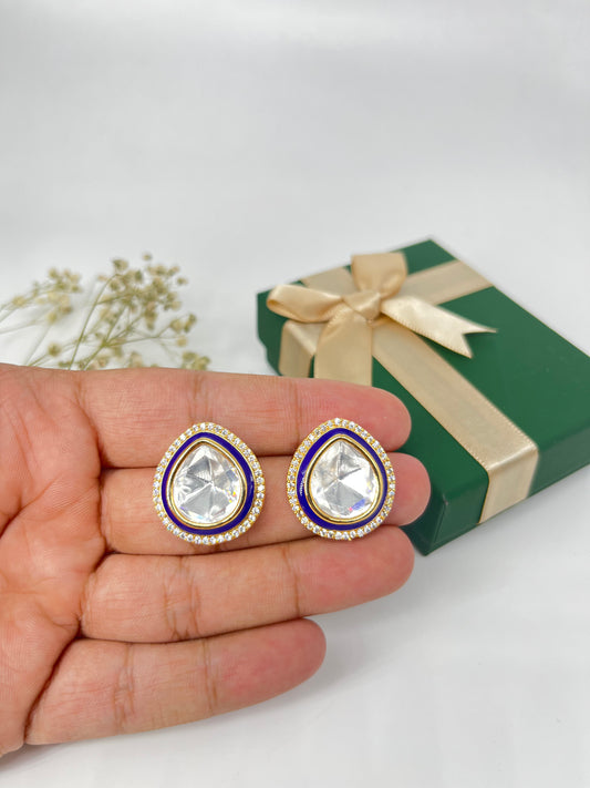 Contemporary polki studs