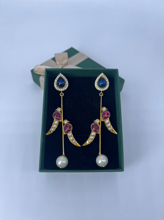 Bird drop polki earring
