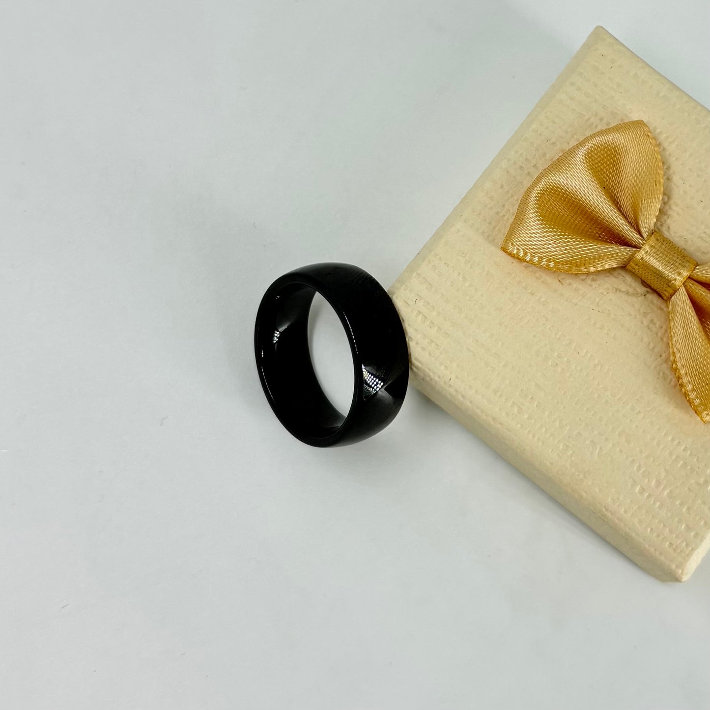 Sleek Black Band Ring