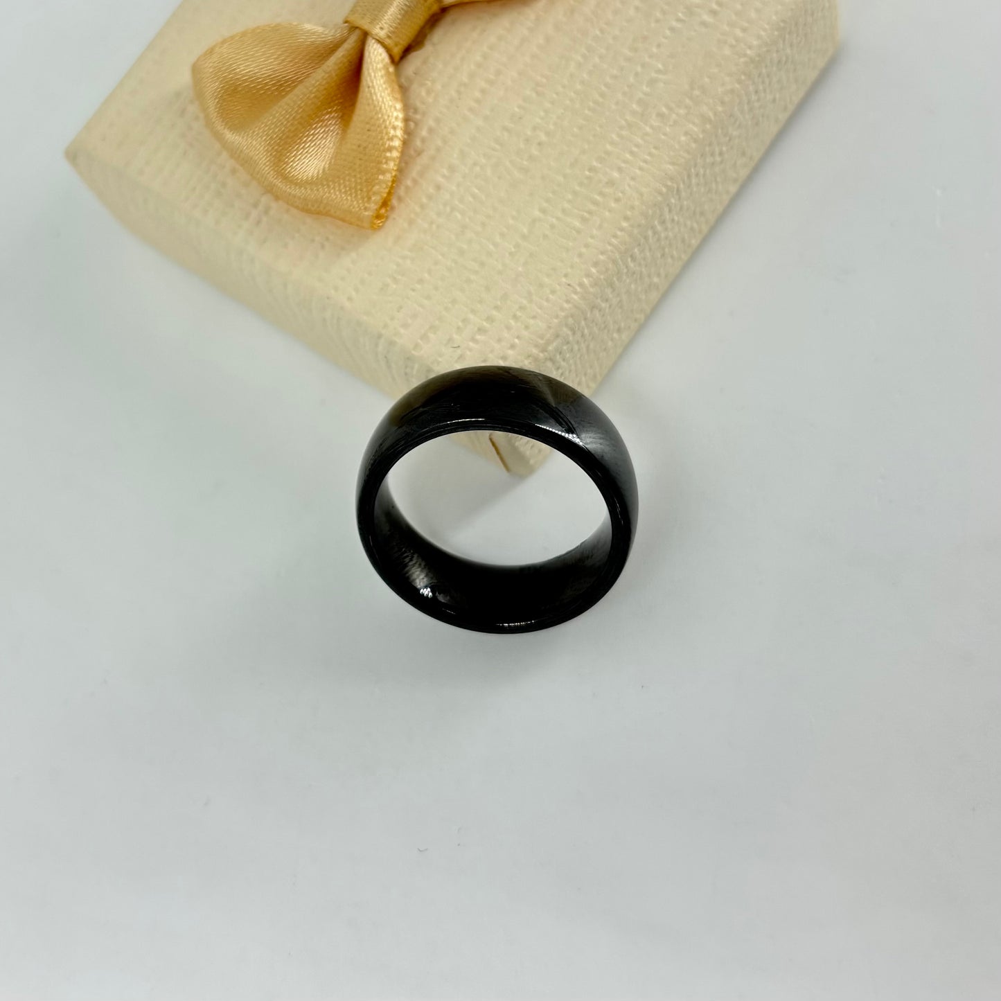 Sleek Black Band Ring