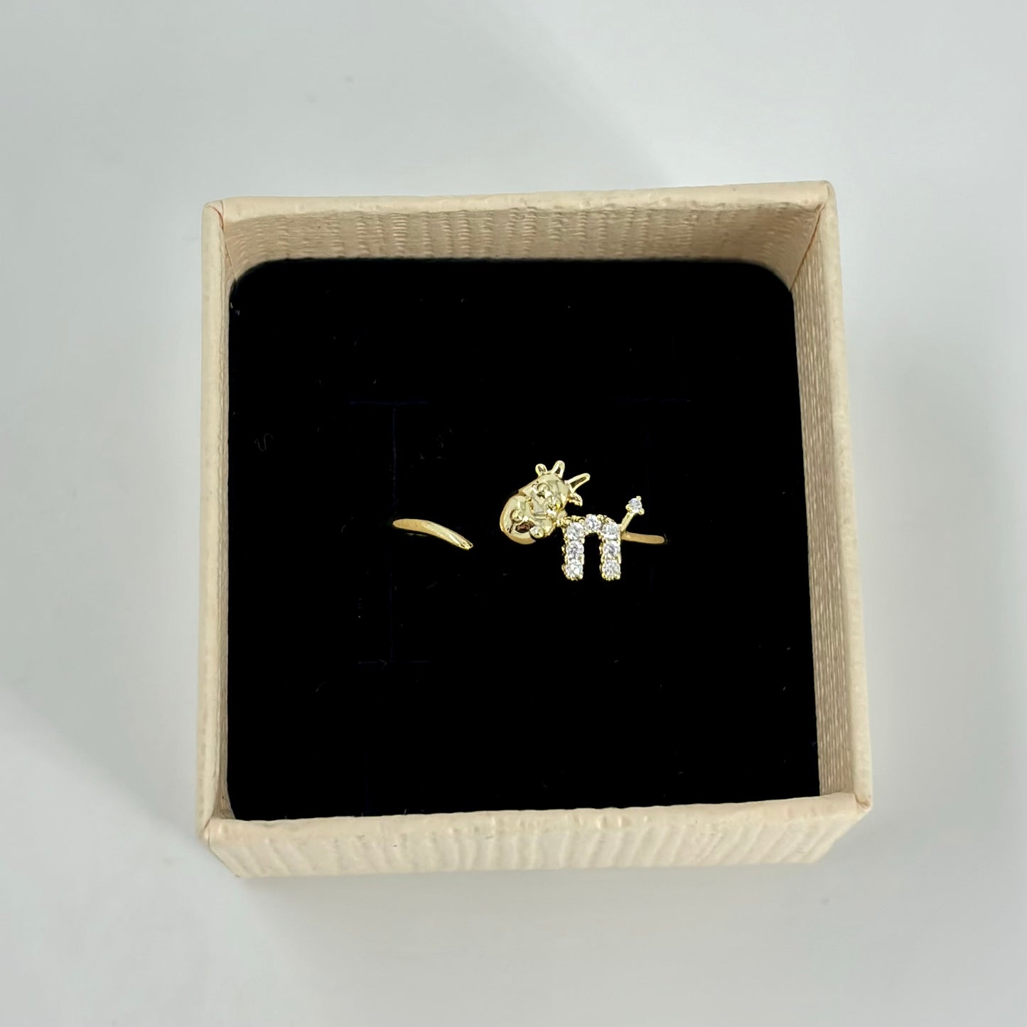 Gold-Finish Adjustable Giraffe Ring