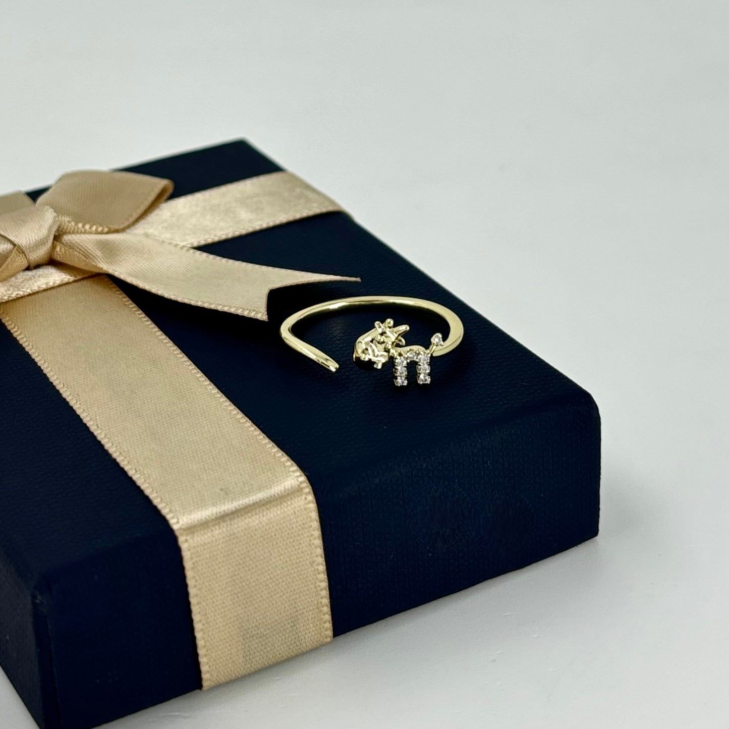 Gold-Finish Adjustable Giraffe Ring