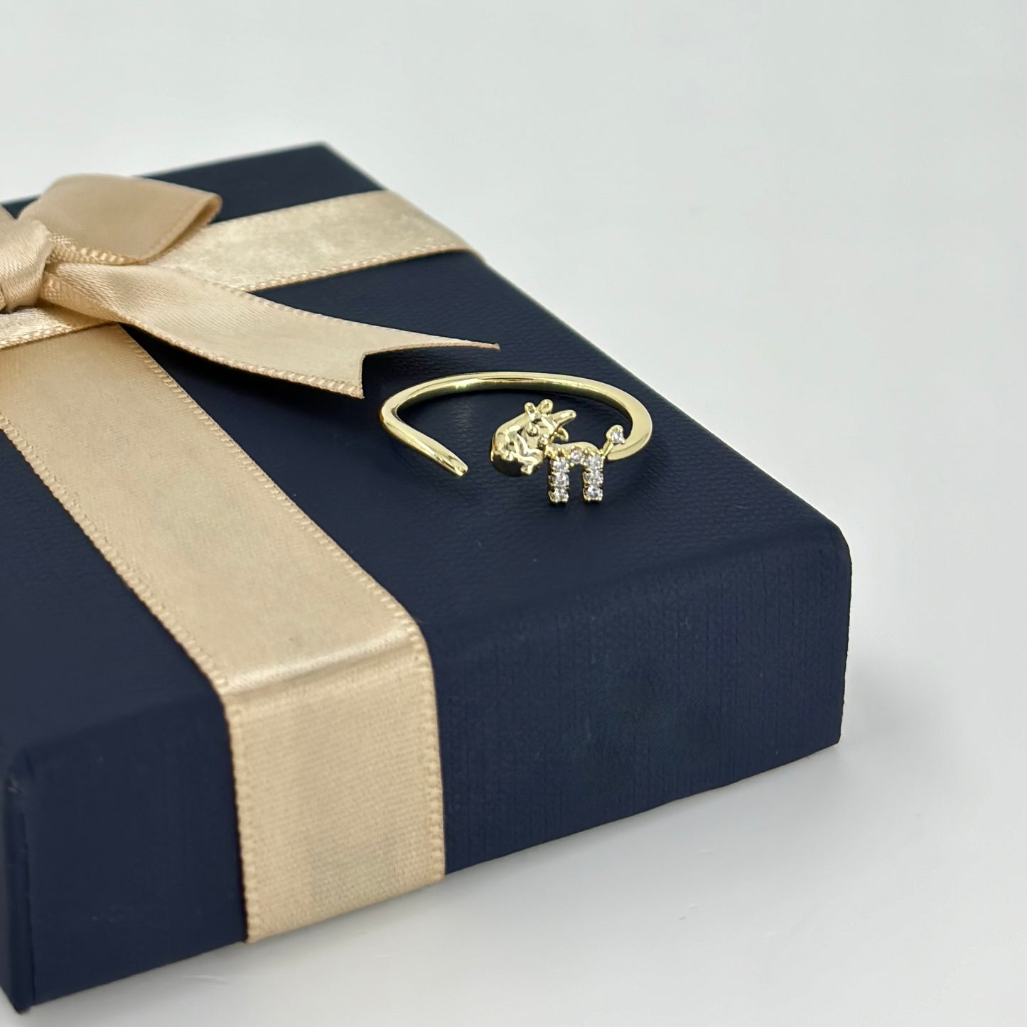 Gold-Finish Adjustable Giraffe Ring