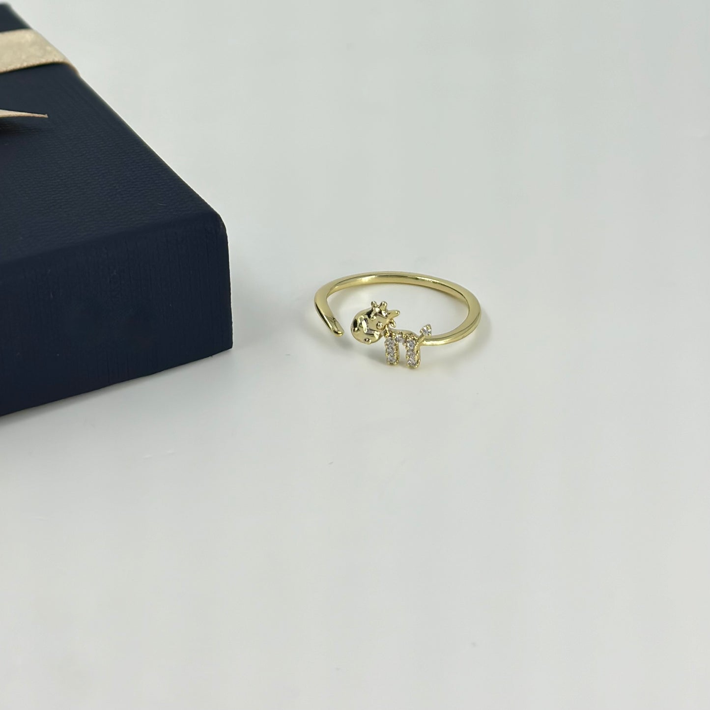 Gold-Finish Adjustable Giraffe Ring