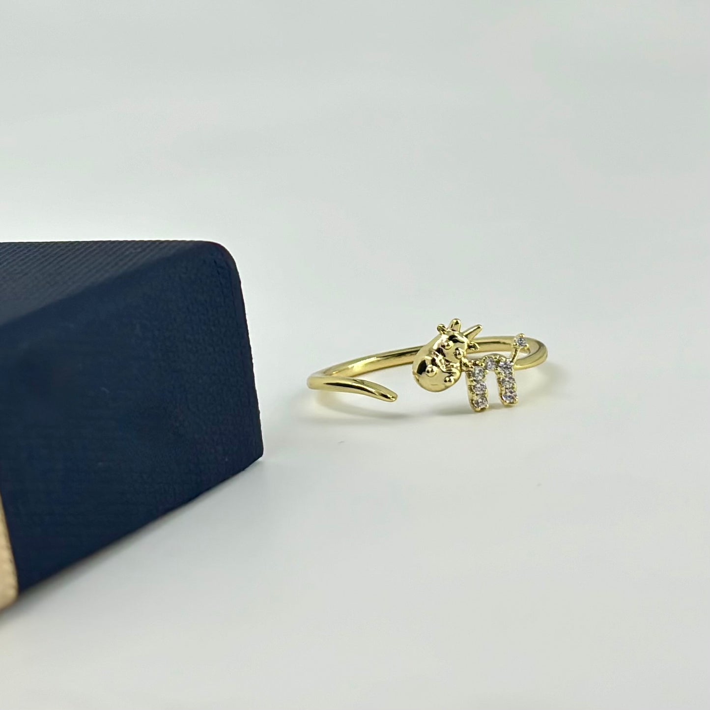 Gold-Finish Adjustable Giraffe Ring