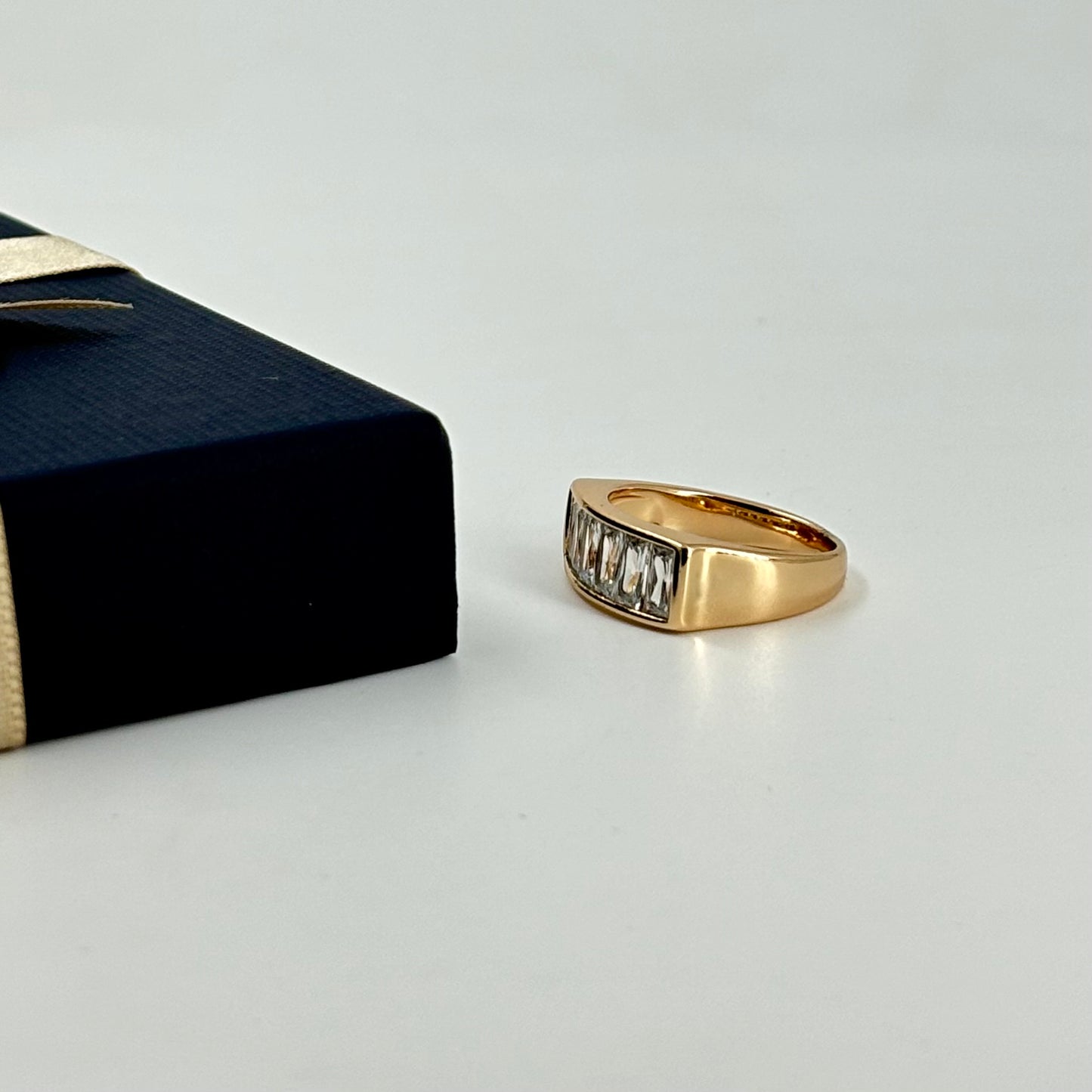 Timeless Rose Gold-Plated CZ Band Ring