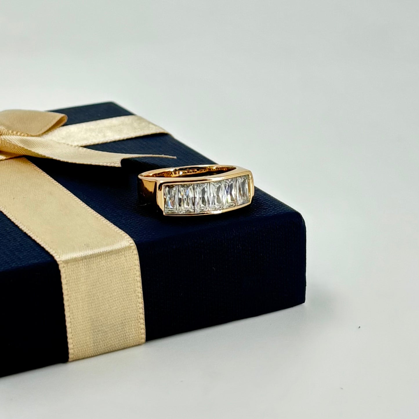 Timeless Rose Gold-Plated CZ Band Ring