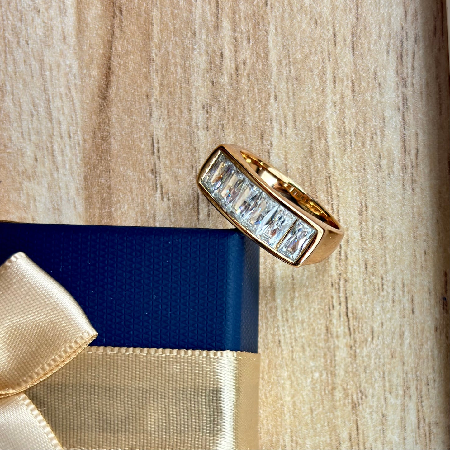 Timeless Rose Gold-Plated CZ Band Ring