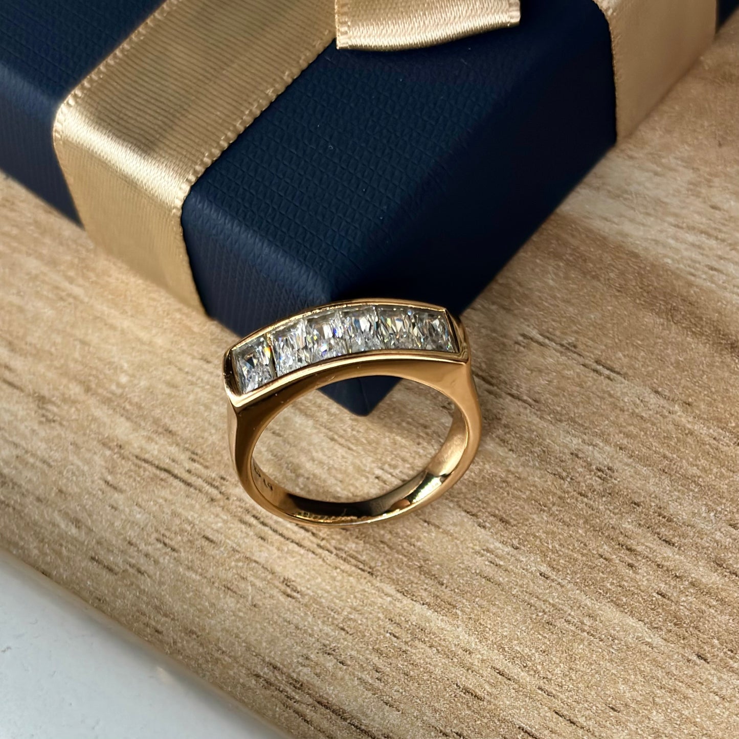 Timeless Rose Gold-Plated CZ Band Ring