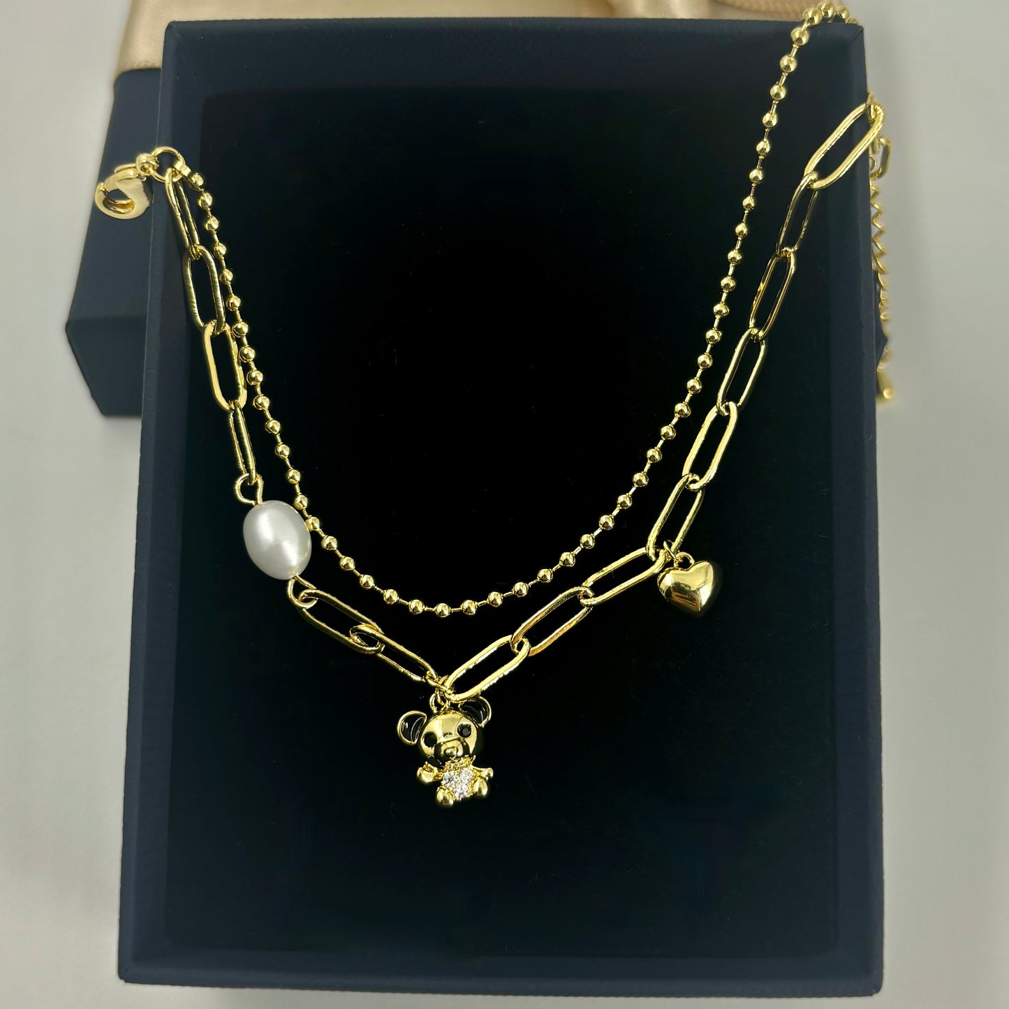 Gold-Plated Layered Charm Bracelet