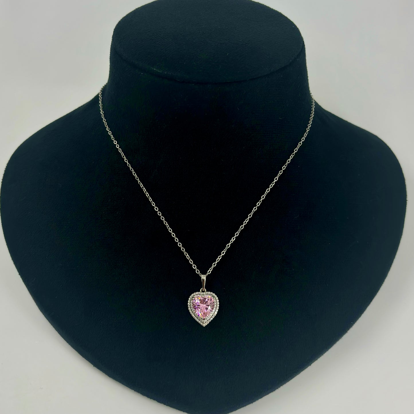 Pink Heart Pendant Necklace