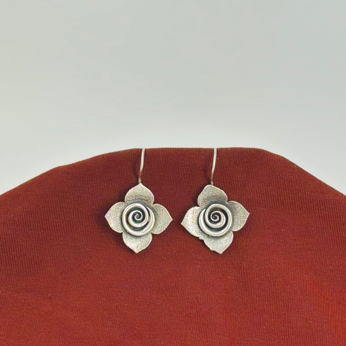 Vintage Rose Hoop Earrings