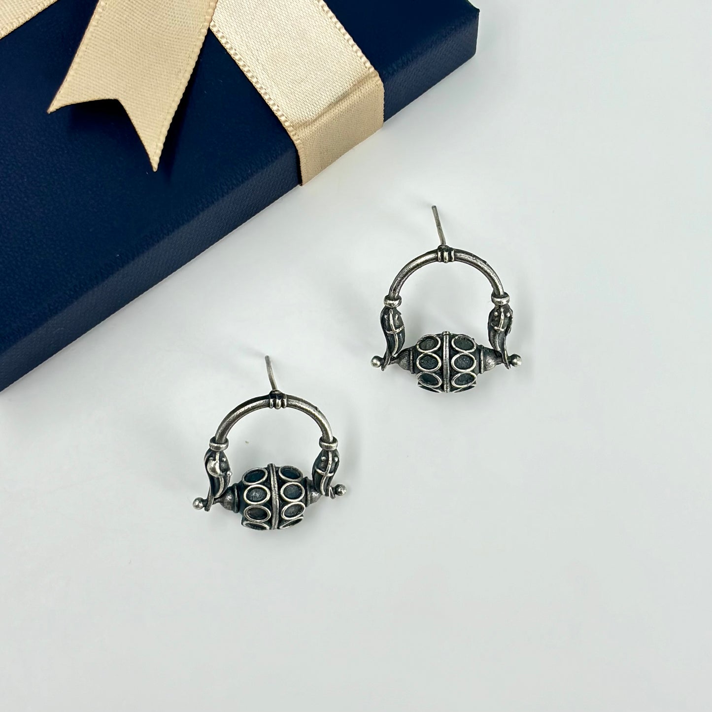 Vintage Charm: Tribal Hoop Studs