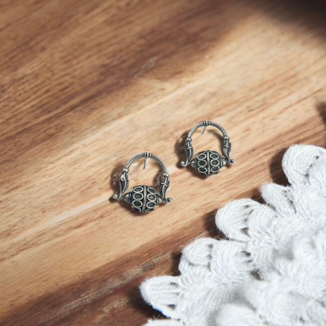 Vintage Charm: Tribal Hoop Studs