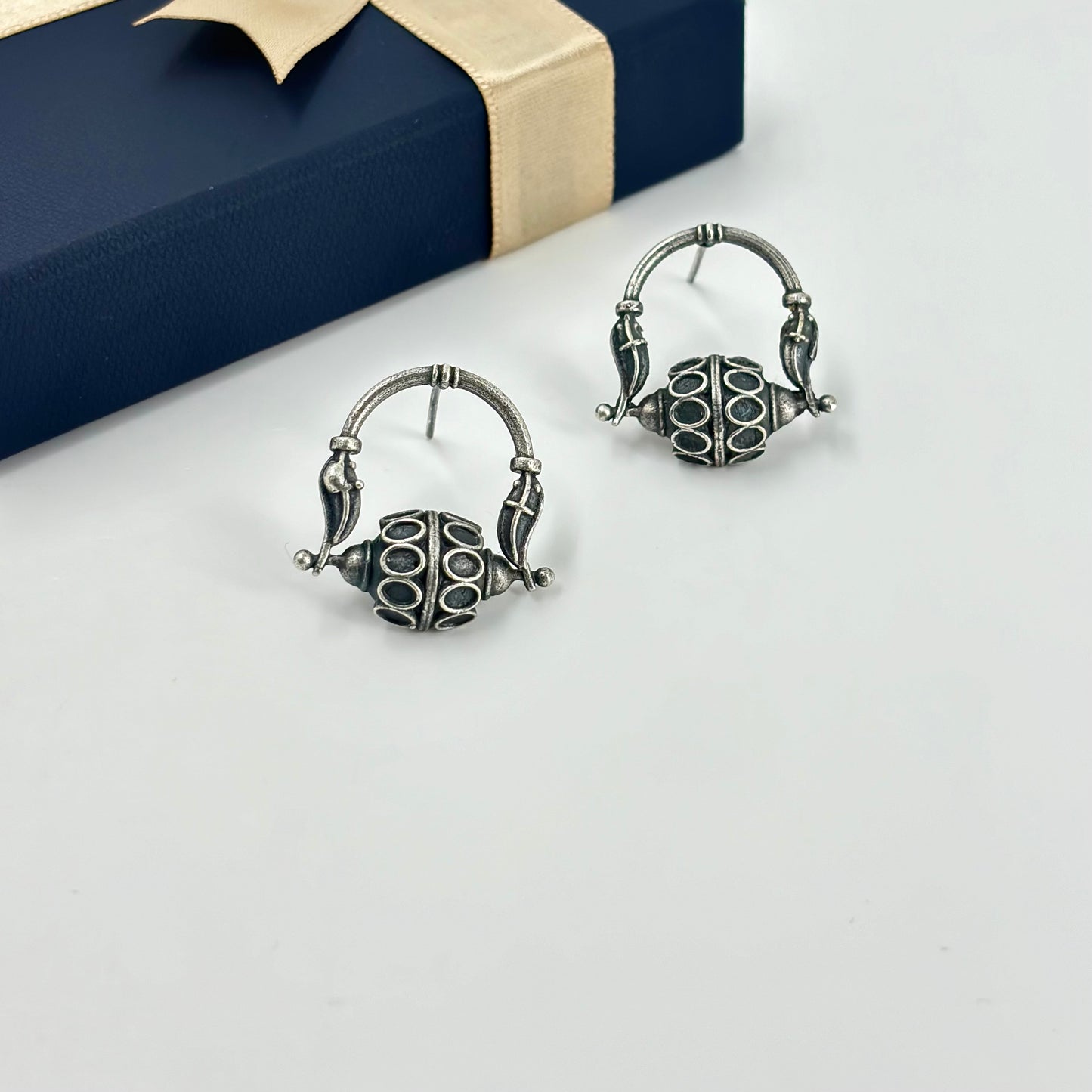 Vintage Charm: Tribal Hoop Studs