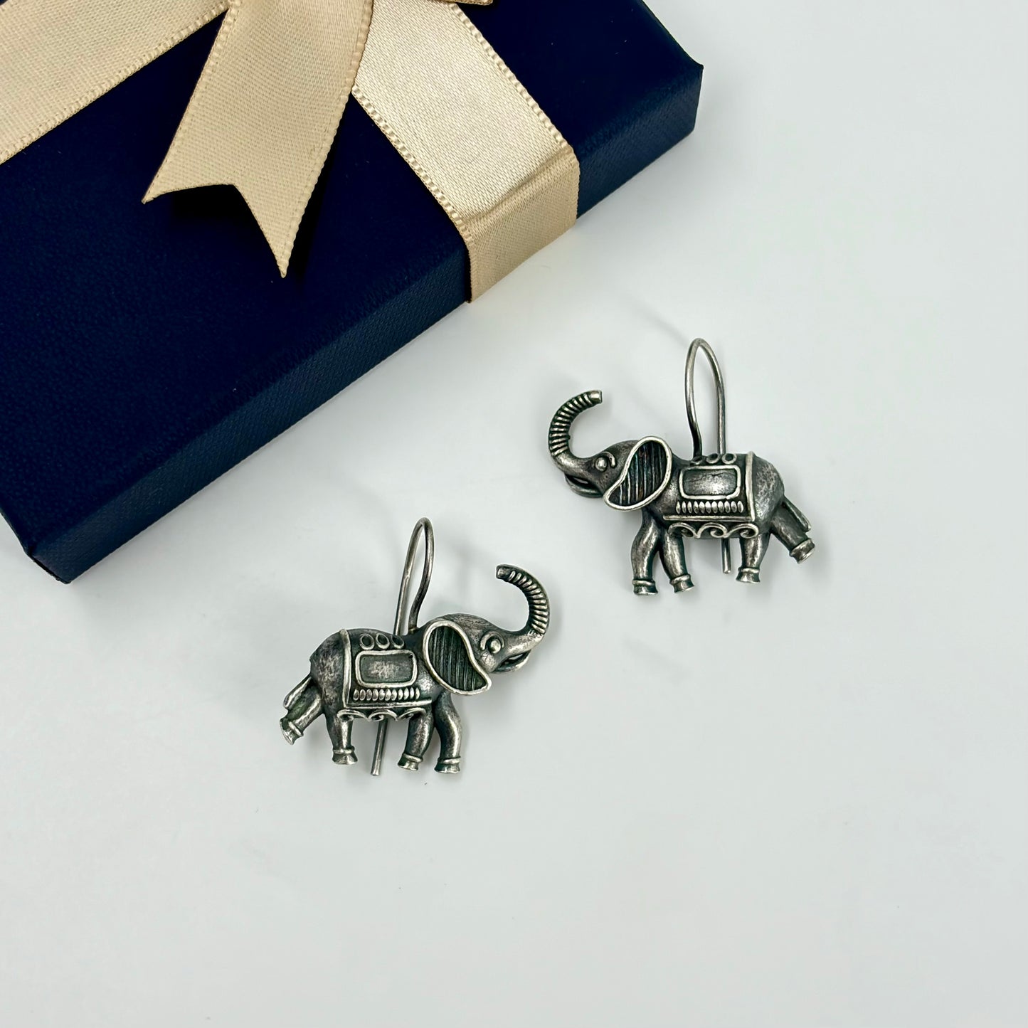 Vintage Elephant Hoop Earrings