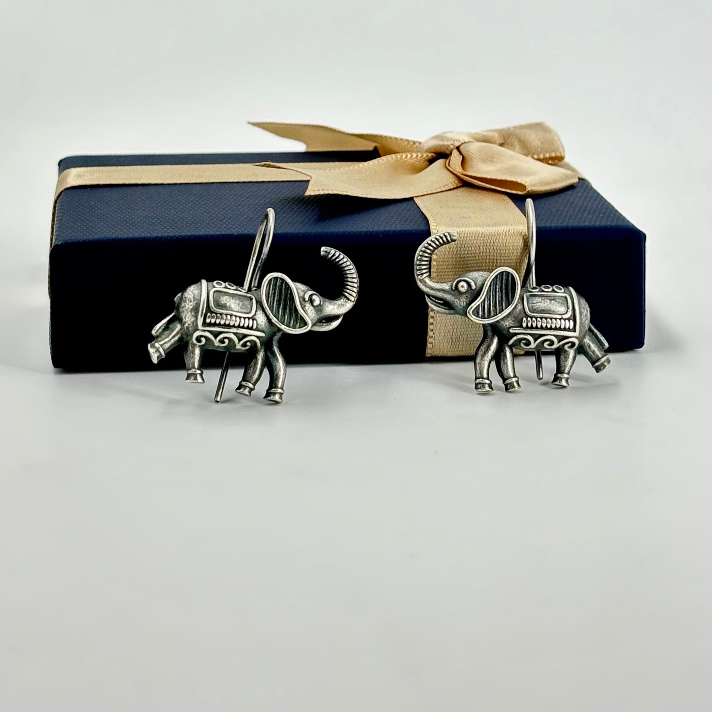 Vintage Elephant Hoop Earrings