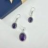 Natural Amethyst stone pendant & earring set