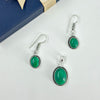 Natural Malachite stone pendant & earring set