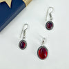 Natural Garnet stone pendant & earring set