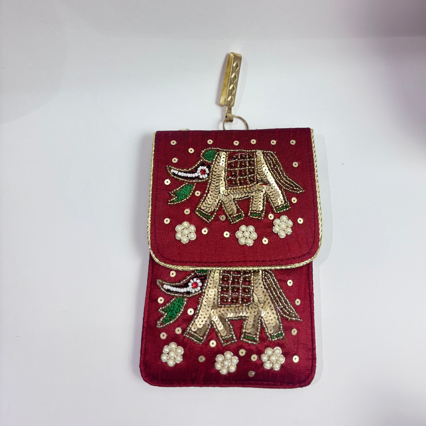 Elephant Motive Mobile Sling - Hand Embroidered