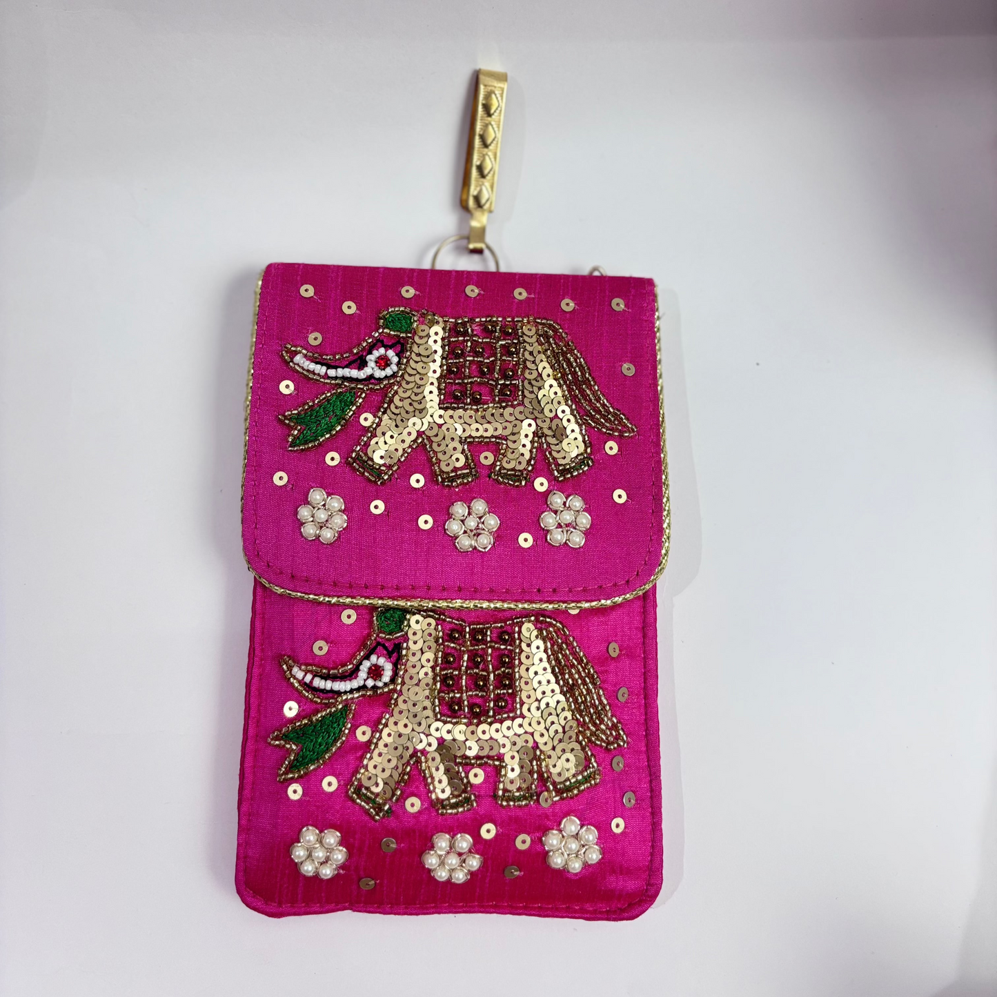 Elephant Motive Mobile Sling - Hand Embroidered
