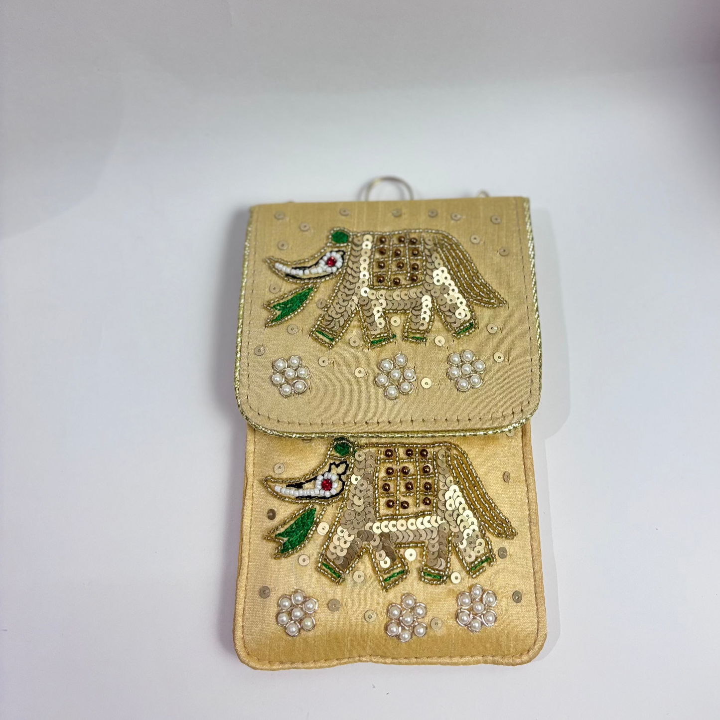 Elephant Motive Mobile Sling - Hand Embroidered