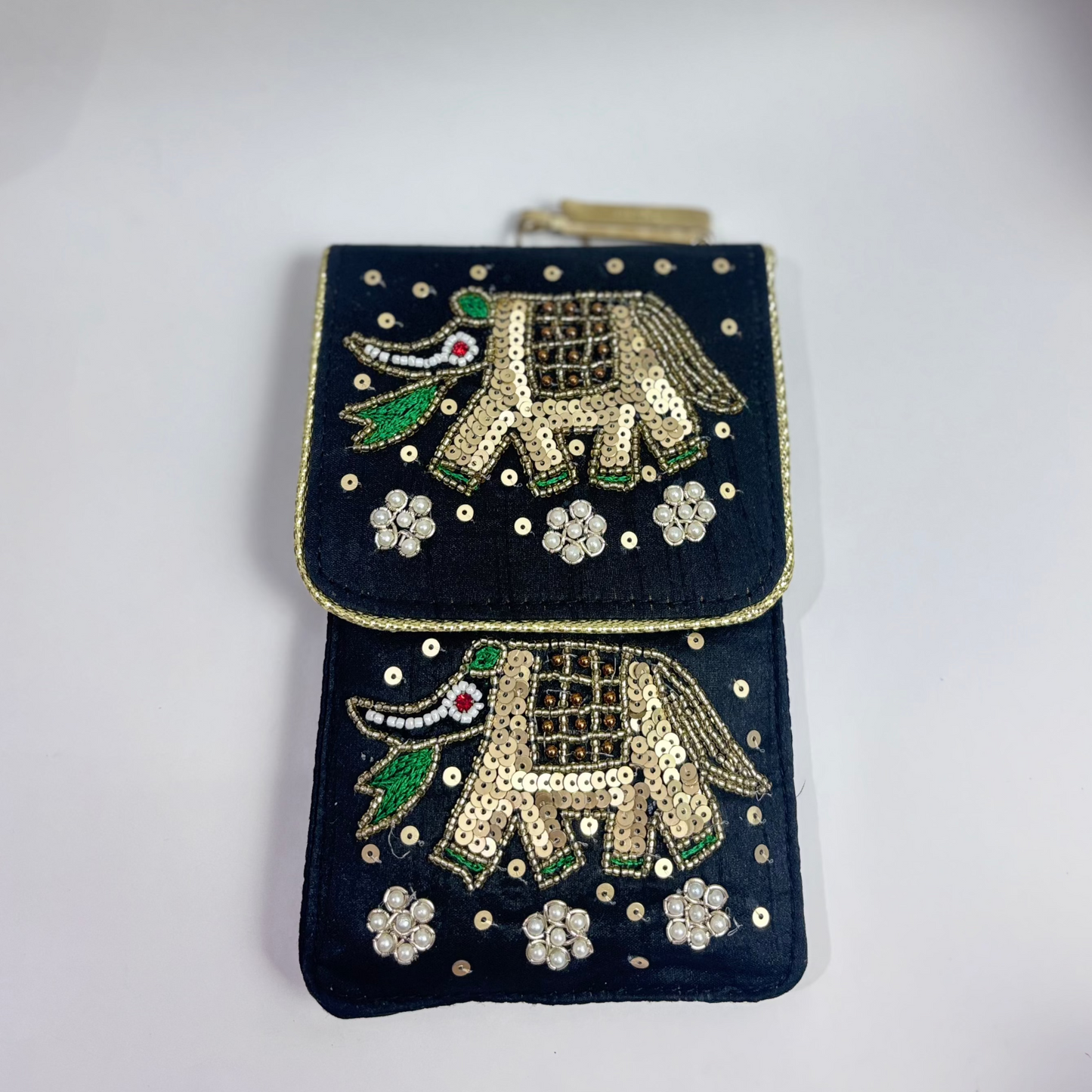 Elephant Motive Mobile Sling - Hand Embroidered