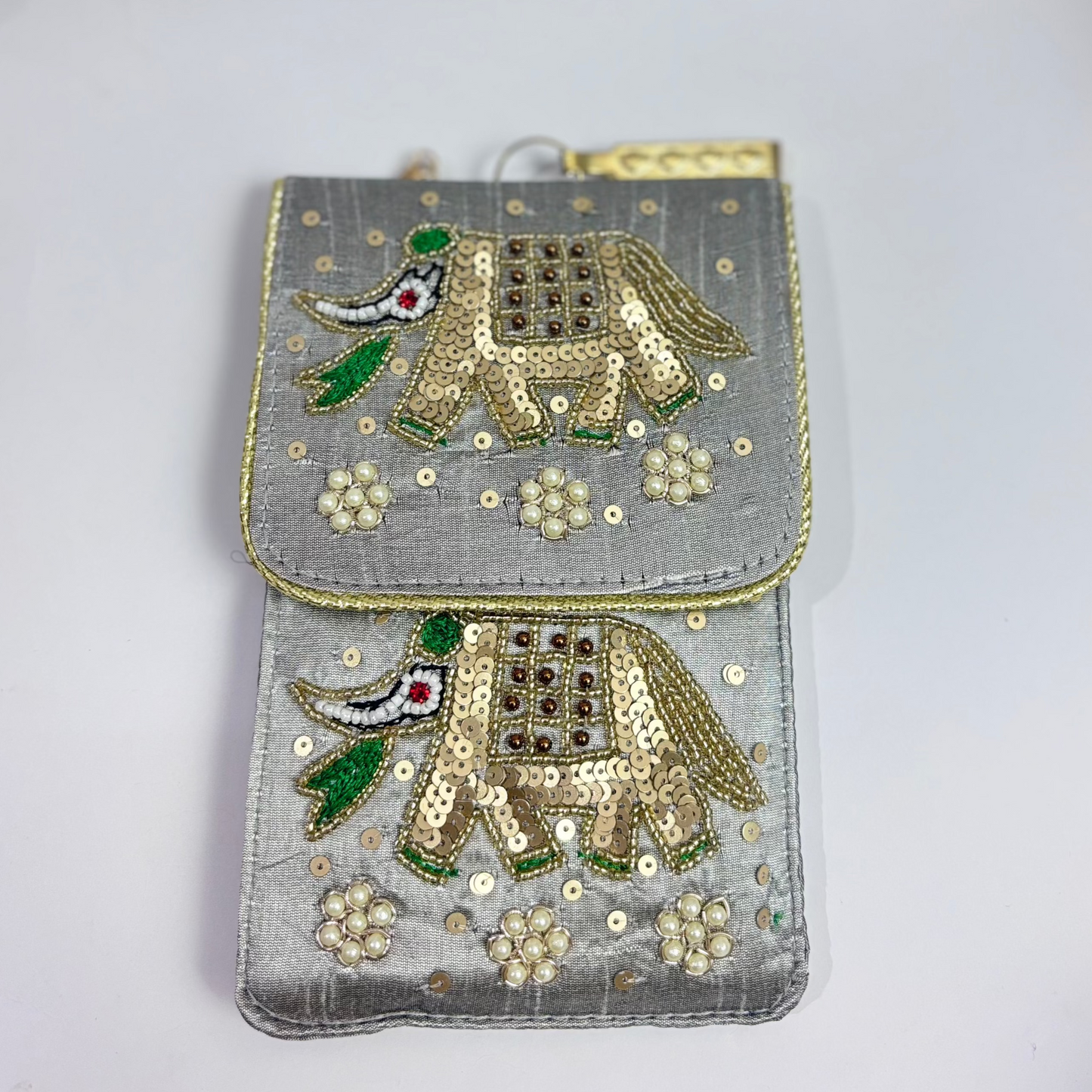 Elephant Motive Mobile Sling - Hand Embroidered