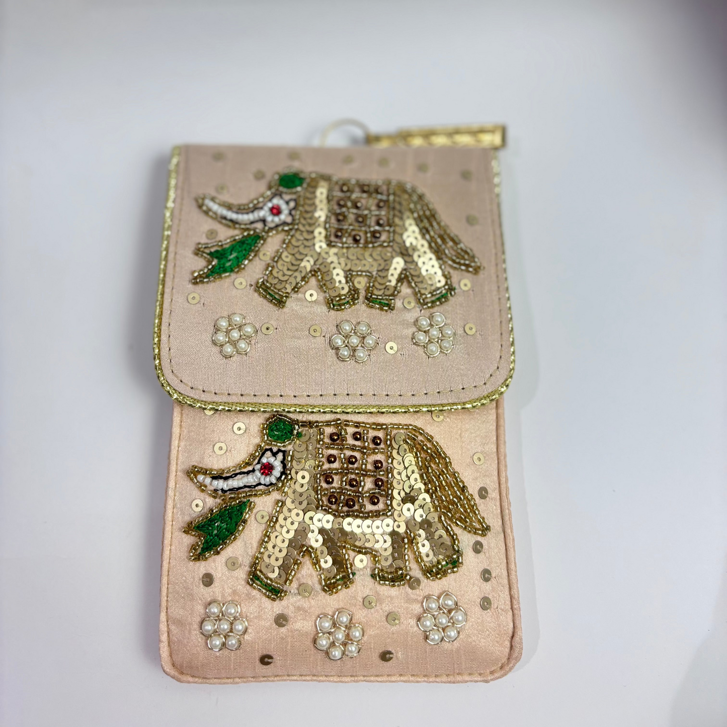 Elephant Motive Mobile Sling - Hand Embroidered