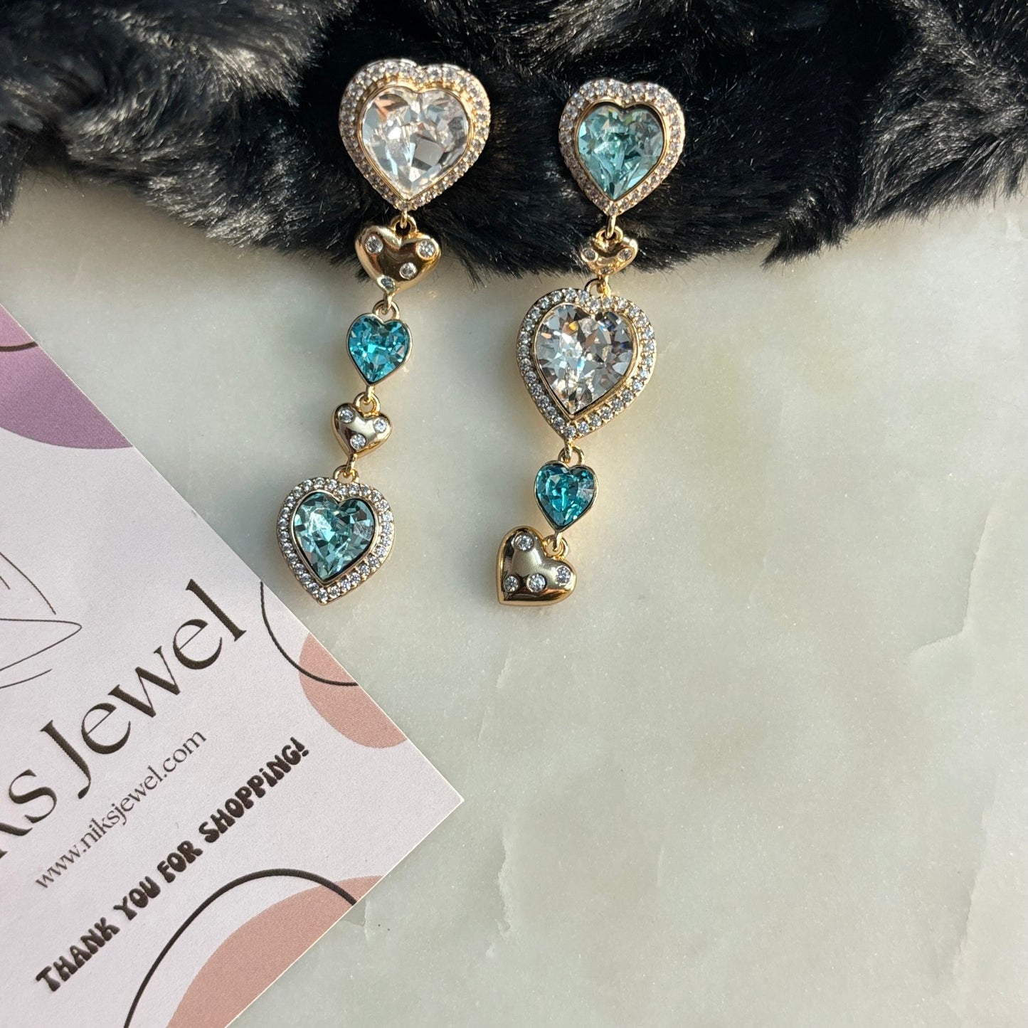 HEART SHAPED SWAROVSKI CRYSTAL DANGLER