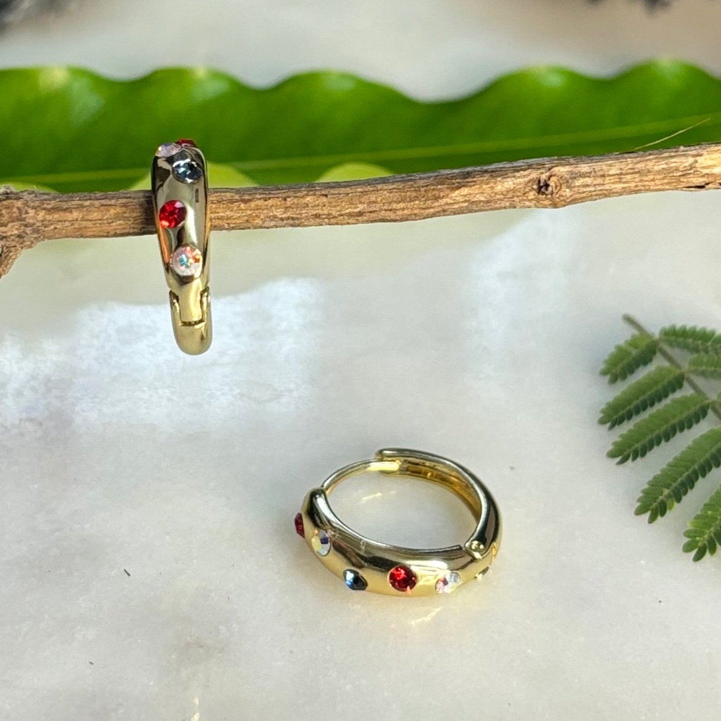 Gold Look-a-like Hoops - Multi