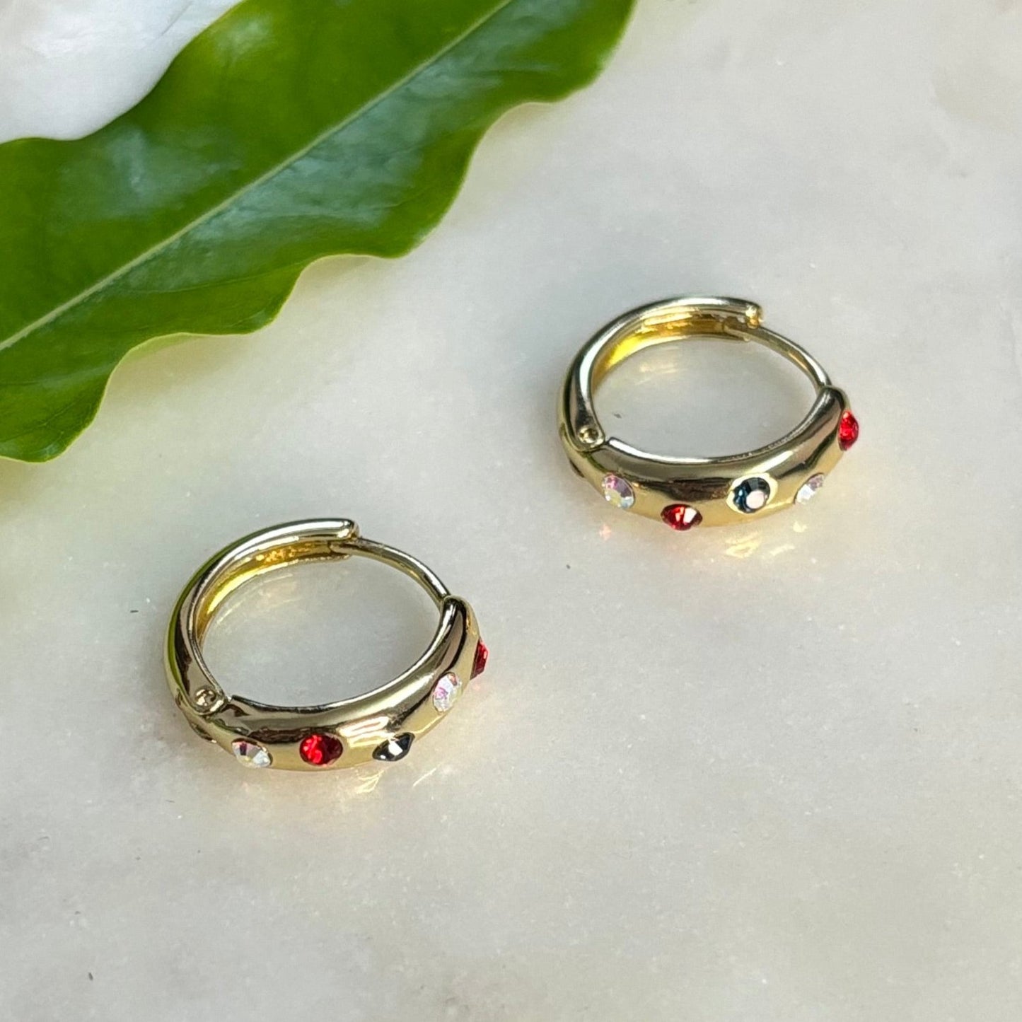 Gold Look-a-like Hoops - Multi