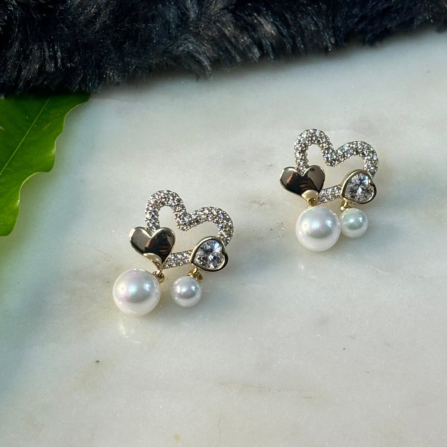Heart Shaped Pearl Stud